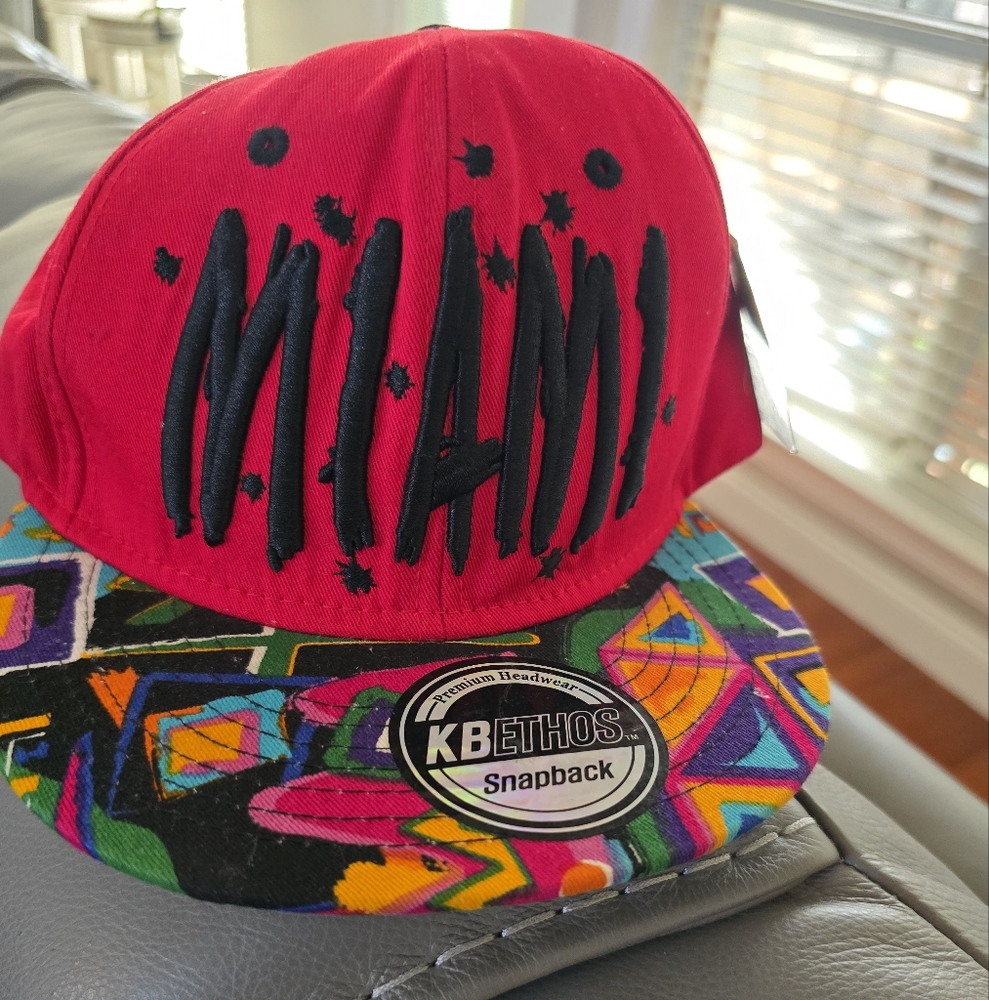 KB Ethos Miami Snapback Hat - Red and Multicolor